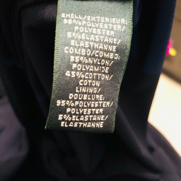 Lauren Ralph Lauren Evening Gown, Navy, Lace Front Detailing, Size: 8 - Picture 8 of 8